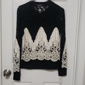 NWT Lace Bedazzled Lace Sweater